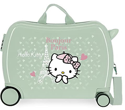 Hello Kitty Paris Green Kinderkoffer 50 x 39 x 20 cm starres ABS seitliches Zahlenschloss 34 l 1,8 kg 4 Rollen Handgepäck