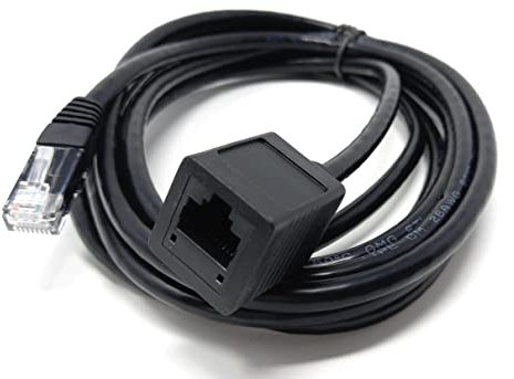 3m, CAT6 RJ45 UTP Ethernet Extension Cable Male To Female Lead, Full Copper Up to 1000mbps Speed, Compatible with PCs/Laptops/TVs/IP CCTV Cameras/VOIP Phones/POE Devices & Games Consoles (10ft, Black)