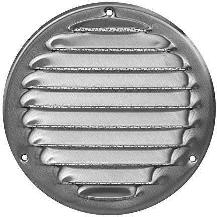 Ø 125mm Rejilla de Ventilación de Acero Inoxidable con Mosquitera - Rejillas de Ventilación Metálicas