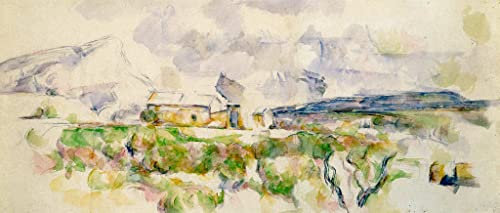 Kunstdruck/Poster: Paul Cézanne Der Berg Sainte-Victoire von Les Lauves aus gesehen - hochwertiger Druck, Bild, Kunstposter, 95x40 cm