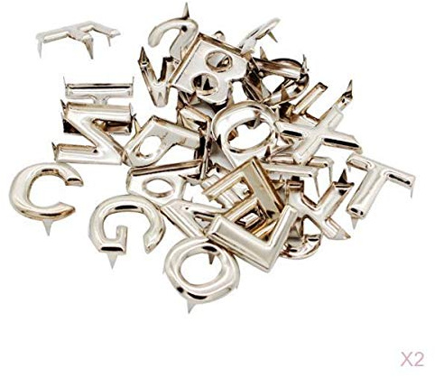 barenx 2 x 26 letras inglesas remaches de metal garras remaches para bolsas ropa