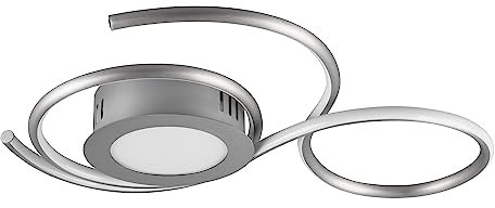 Trio Leuchten LED Deckenleuchte Jive 623410207, Metall Nickel matt, inkl. 36 Watt LED, Fernbedienung, Dimmer, Farbwechsel, Nachtlicht