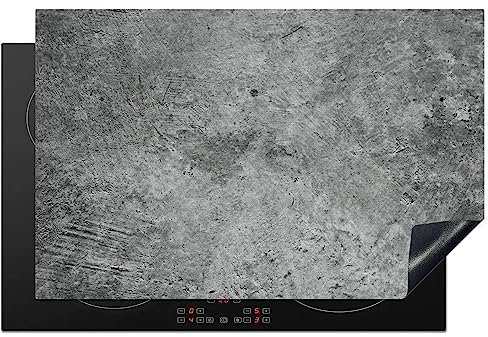 KitchenYeah© Herdabdeckplatte Einteilig Abdeckplatten Cerankochfeld Abdeckung Ceranfeld Herdplattenabdeckung Induktionsmatte Beton - Schiefer - Grau - Design - 80x52 cm