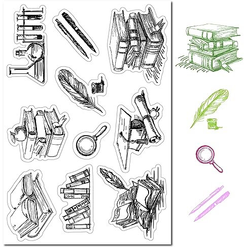 craspire Bücher, Transparente Gummistempel, Vintage-Feder, Retro-Filmrahmen, Transparente Silikonsiegel, Stempel Für Journaling, Kartenherstellung, Freunde, DIY, Scrapbooking, Fotorahmen