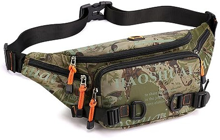 Hixingo Stylisch Bauchtasche für Damen und Herren, Hüfttasche Verstellbare Sport Groß Gürteltasche mit Reißverschluss für Outdoor Laufen Wandern Radfahren Gehen (41x5x16cm,Tarnfarbe)