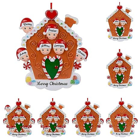 Personalizada Decoración Navideña para el hogar, Decoración Navideña 2024 con los Nombres de los Miembros de la Familia para el árbol