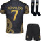 Mokiss R. Madrid #7 Kinder Trikot Fußball Spezielle Golddrachen-Edition, Shorts Socken Jugendgrößen (Schwarz,26)