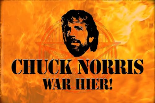 mrdeco Metall Schild 12x18cm gewölbt Chuck Norris war hier Spruch Sprüche Blechschild