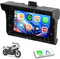 CAMECHO Pantalla Portátil para Motocicleta de 5 Pulgadas con Carplay Inalámbrico Android Auto, Carplay Moto con Bluetooth Dual Mirror Link Altavoz Incorporado TF/AUX/USB/EQ para Motocicletas
