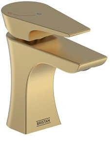 Bristan Hourglass Eco Start Bathroom Basin Mixer Brushed Brass Tap