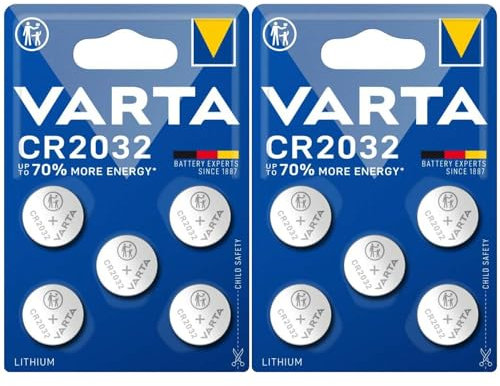 Pile CR2032 - Lot de 10 Piles CR2032 de Haute Qualité - Pile Bouton Longue Durée - Pile 2032 pour Une Utilisation Polyvalente dans Vos appareils électroniques - Piles CR 2032 Varta