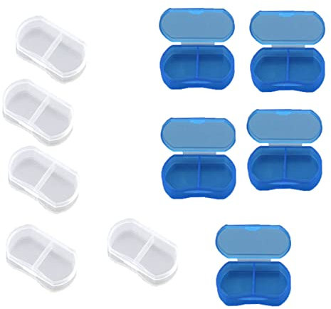 Kleiner Tablettenbox mit 2 Fächern aus Pp, Blau, 10 Stück