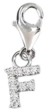 Depesche 11785-011 Charms Express yourself - Anhänger für Halsketten und Armbänder, Buchstabe F, versilbert, als kleines Geschenk