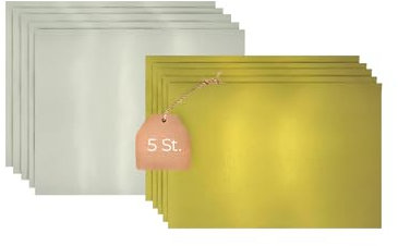 KITCHENDREAM Cake Board Set, Kuchenplatte, Eckig, Gold und Silber, 3 mm dicke Pappe, zum Servieren und Transportieren von Kuchen und Torten, auch für Party-Buffets, 5 Stk. 40x35cm