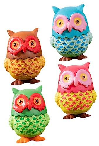 ifundom 4 Stück Künstliche Vögel Eulen Ornamente Für Baum Eule Outdoor Dekoration Künstliche Kleine Vögel Eulen Spielzeug Simulation Eulen Ornamente Baum Vogel Dekor Künstliche