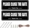 2Pcs Please Close The Gate Sign Dog, Rust Free Aluminium Dog Sign, With Cable Ties & Screws, Waterproof, UV Resistant, Easy to Mount, For Outdoor Gate Wall Fence (With Rope)