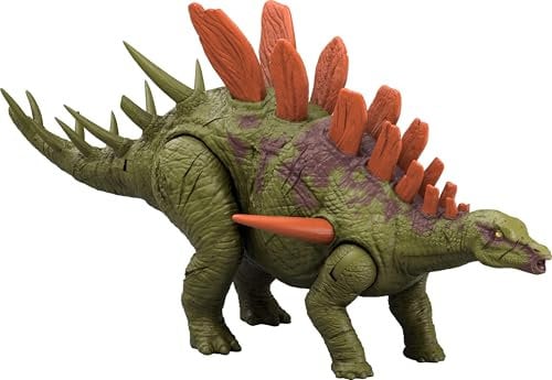 Mattel Jurassic World Dinosaurier-Spielzeug mit Brüllgeräusch & Angriffs-Action, Wild Roar Posable Figur, physisches & verbundenes digitales Spielen