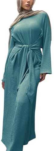 Jazvano Abaya Kleid für Muslim Eid Gebet Kleid Dubai Maxi Kaftan Islamischer Salah Tageskleid Weiche Muslimische Frauen Kleidung
