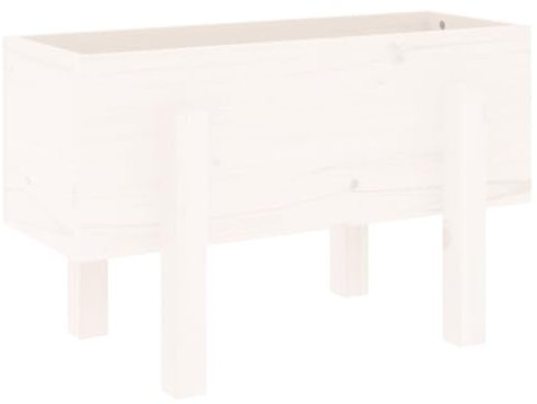 Makastle Jardiniere sur Pieds, Jardinière surélevée en Bois, Lits Surélevés de Jardin, Pot de Fleurs de Jardin Bacs à Fleurs Exterieur pour Plantes, Blanc 62x30x38 cm