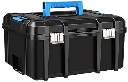 Caja de herramientas apilable portátil para almacenamiento de equipos, caja de herramientas resistente con características de protección