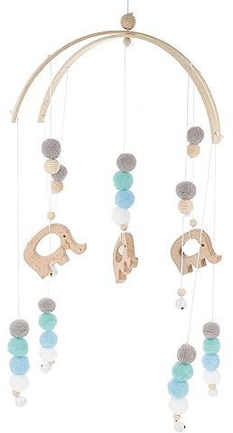 ifundom Krippenglocke Filzkugel Zum Aufhängen Filzkugel Windspiel Filzkugel Hängender Spielzeuganhänger Kinderzimmerdekoration Babybett Klingel Krippe Anhänger Windspiel Krippe Holz