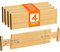 Lifewit 4 Set Schubladentrenner Natürlichem Bambus, Verstellbar Schubladen Trenner für Innenlänge 41,7-56,4cm & Höhe＞12,7cm, Organizer Ordnungssystem für Küche, Kleiderschränke, Schreibtisch