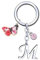 KJKJKJ lettre Initiale Porte-clés Cadeau Femme Homme,Argent A-Z 26 lettre initiale Pendentif Porte-clés de Noël Cadeau,Amie Cadeau Maman Sœurs Amie Collègue Marraine Mamie Idée Cadeau (M)