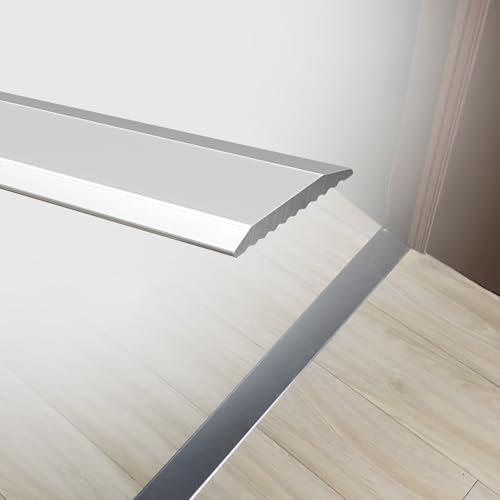 Übergangsleiste | 3 Stück - Übergangsschiene | Aluminium Abdeckleiste | Flache Trennleiste Für Türschwellen Und Verbindungsböden Von Laminatdielenfliesen(Silver,20mm)