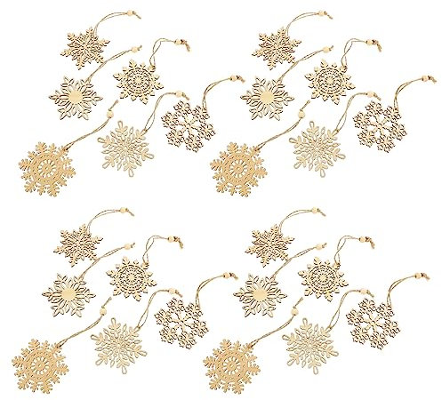 Cabilock 24stücke Holz Hängende Schneeflocken Ornamente Für Weihnachtsbaum Dekoration Party Zubehör Schneeflockenbaum Mit Hängen Schneeflocke Aus Holz Für Weihnachts Party