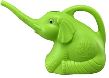 LOVIVER 2L Arrosage en Forme d'Éléphant, Plante Arroser avec Bec Long Anti-Éclaboussure, Arrosoir de Jardin en Plastique Léger avec Poignée Ergonomique, Idéal pour Jardin/Balcon/Intérieur, Vert