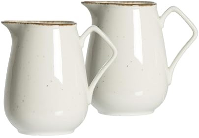 Ritzenhoff & Breker Krüge-Set Casa 2-teilig, 800 ml, Servierkrüge im Vintage-Look, Mix & Match-Geschirr, Spülmaschinenfest & Mikrowellengeeignet, Porzellan, Creme