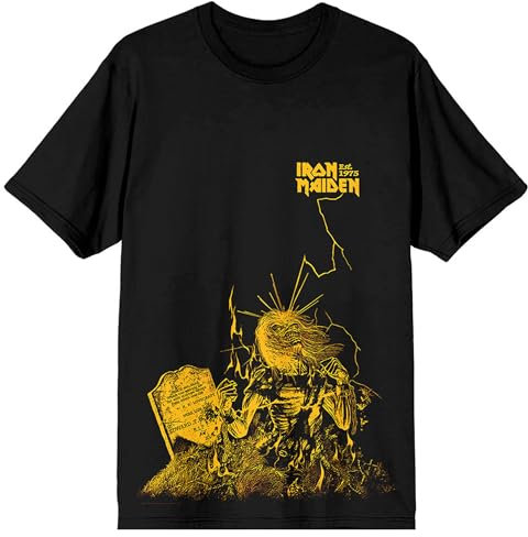 Rock Off officially licensed products Iron Maiden Est 1975 Life After Death Lightning T Shirt L Black