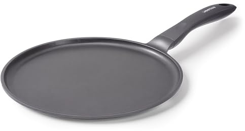 JEETEE Pancake Pfanne 24 cm, Crepes Pfanne, Titan-Beschichtung, Grau | Für dünnen Teig und kleine Portionen, geeignet für Induktion und gängige Herdarten