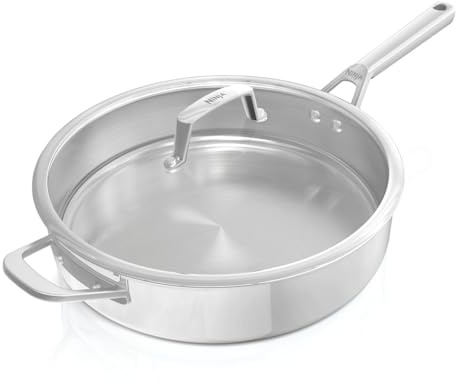 Ninja EverClad Sauteuse en acier inoxydable 26 cm, Convient à tous les types de feux, y compris l’induction, peut aller au four jusqu’à 300 °C, Base induction intégrale, C90126EUI