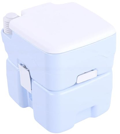 AKLOSIPY Toilette da Campeggio Portatile da 5,2 Galloni Toilette da Esterno per Interni a Tenuta Stagna con Serbatoio dei Rifiuti Rimovibile per Viaggi Escursionistici