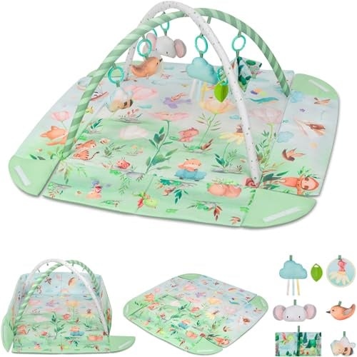 Lionelo Inga Multicolor Baby Spielmatte mit Spielbogen, Krabbeldecke