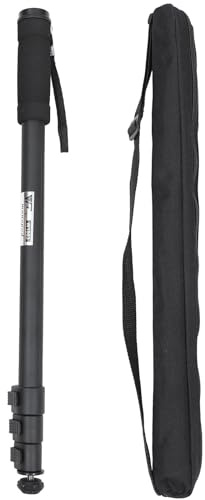 Kisangel Monopode Extensible pour Appareil Photo en Alliage D'aluminium Noir, Léger et Stable, Support Portable pour Caméras Jusqu'à 3 Kg