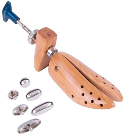 FootFitter Premium Professional 2-Way Shoe Stretcher, Stretches Length & Width, Strong & Heavy Duty Construction, Beech Wood, Men's Medium (US 9-11)