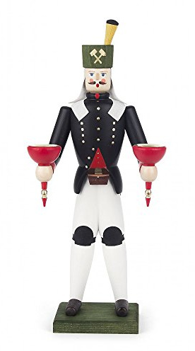 Dregeno Seiffen Bergmann farbig lasiert - 29cm / Weihnachtsengel - Original Erzgebirge Engel