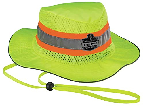 Ergodyne unisex adult Hi Vis Ranger Sun Hat Microfiber, Lime, Large-X-Large US