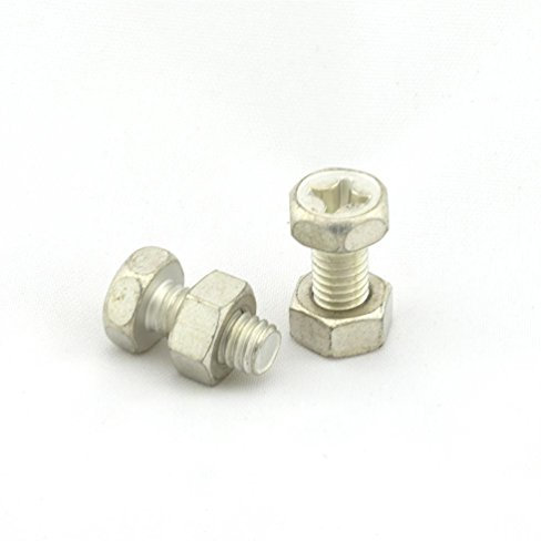 NJ Motorcycle Scooter Battery Terminal Nut and Bolt Kit 6mmx12mm with 2x M6 Screws