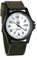 JewelryWe Herrenuhr Nylon Militär Uhr: 12/24H Analog Quarz Armbanduhr Herren Grün Canvas Stoff Textil Armband Taktische Outdoor Uhr Felduhr mit großen Zahlen