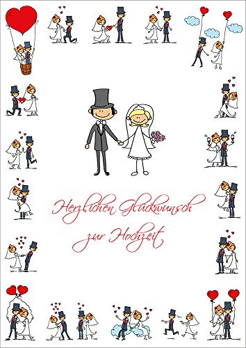 EDITION COLIBRI LUSTIGE Hochzeitskarte: Große Glückwunschkarte zur Hochzeit im XL-DIN-A4-Format mit Umschlag (10686)