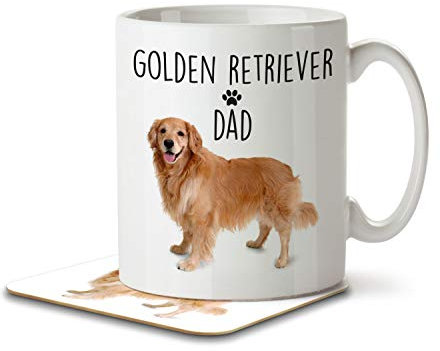 The Inky Penguin - Golden Retriever Dad - Dog Mug and Coaster, Ceramic, 11fl. oz.
