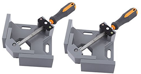 Nuzamas 90-Grad-Eckklemme, rechtwinklige Klemme, Aluminiumlegierung, verstellbare Schwingbacken, Eckklemme, Holzbearbeitung, Schraubstock, Holz, Metall, Schweißzwickel, Einzelgriff, 2 Stück