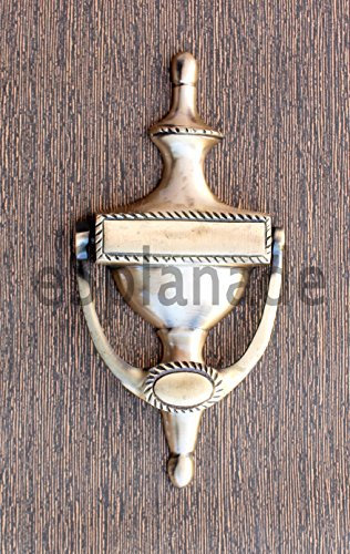 eSplanade Kolonialstil Messing Türklopfer, gelb, 4 X 2 X 20,3 cm