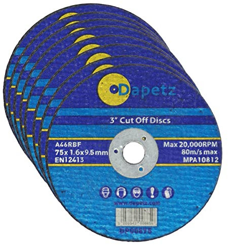 Daptez Confezione da 10 75mm x 1.6mm Taglio Metalli Taglio Dischi 9.5mm Foro di Qualità