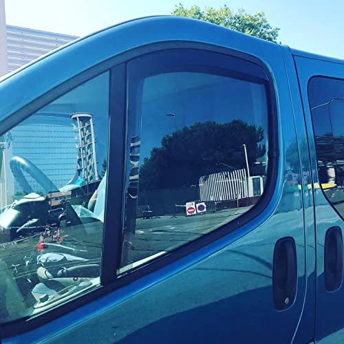 2x Deflectores de Aire Compatible con Renault Trafic (tipo X83) 2001 - 2014 (MK2) Opel Vivaro Primastar Derivabrisas protección sol lluvia nieve viento Vidrio acrílico PMMA de primera calidad