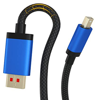 BolAAzuL 8K Mini Displayport to Displayport Cable 1.8M, Bi-Directional DP 1.4 to Mini DP Cable 8K/60Hz 4K/144Hz Mini DP to DP Cord Male to Male HDR Supported