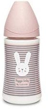 Suavinex Biberon Tetine Ronde Débit 3 Vitesses Raye Rose 270 ml 1 Unité 306691